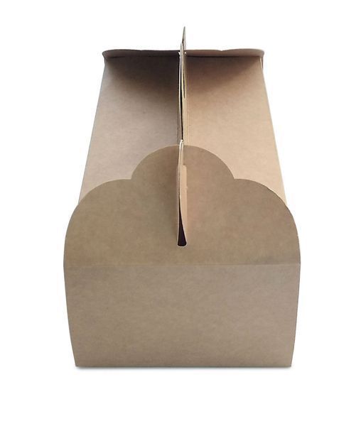 Cutie ondulat cafeniu pentru cofetarie 298x92x360 mm (50 buc.) 02-0770 foto