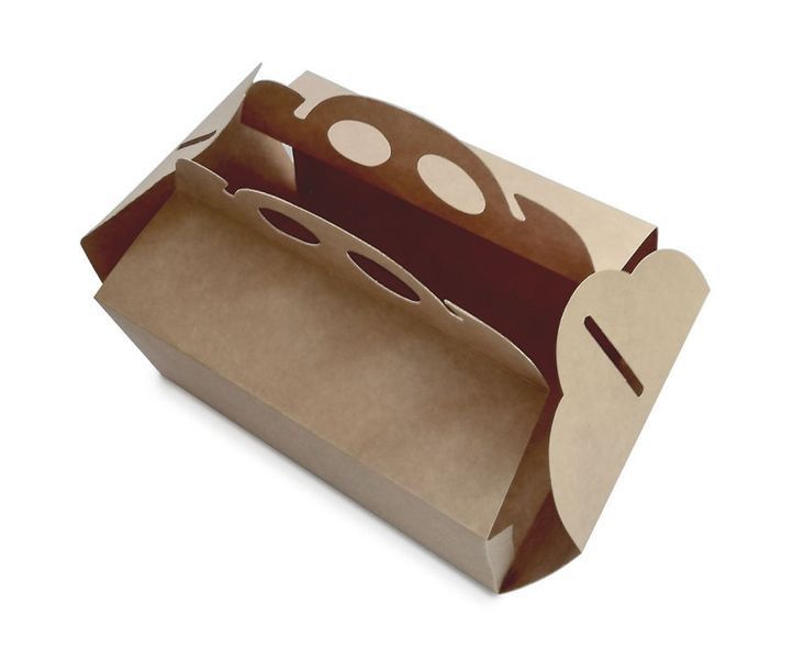 Cutie ondulat cafeniu pentru cofetarie 298x92x360 mm (50 buc.) 02-0770 foto