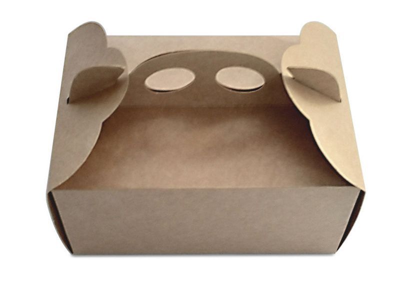 Cutie ondulat cafeniu pentru cofetarie 298x92x360 mm (50 buc.) 02-0770 foto