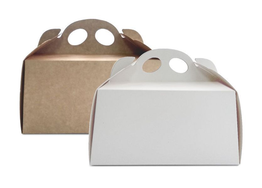Cutie ondulat cafeniu pentru cofetarie 298x92x360 mm (50 buc.) 02-0770 foto